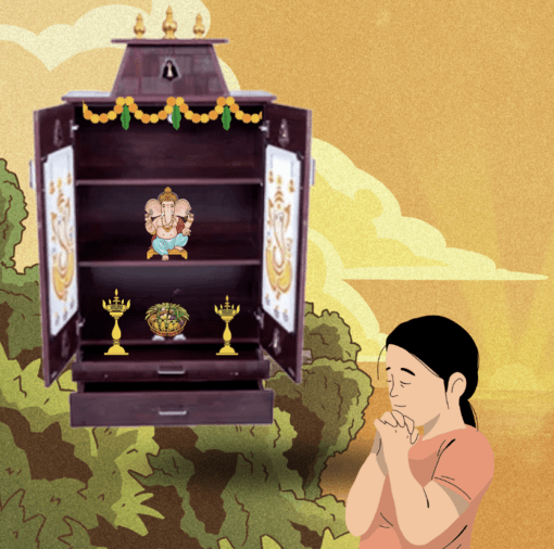 4ft Gold-Plated Pooja Stand - Perfect for Home Worship!